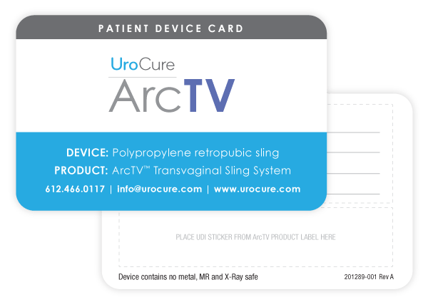 UroCure Patient Device Card